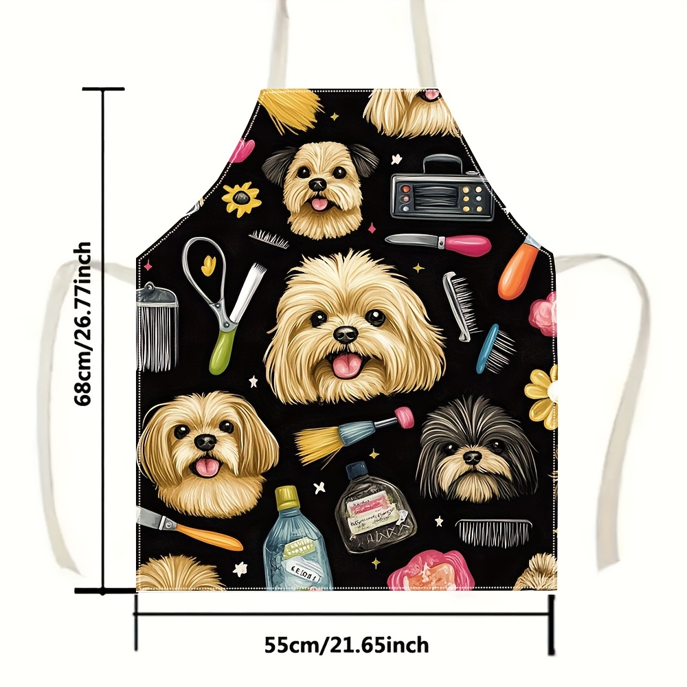 1pc Funny Dog Groomer Apron wi - Kitchen Baking Background ulasan dan harga