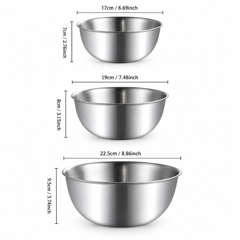 Stainless Steel Mixing Bowls 3 - Baking Kitchen Set ulasan dan harga